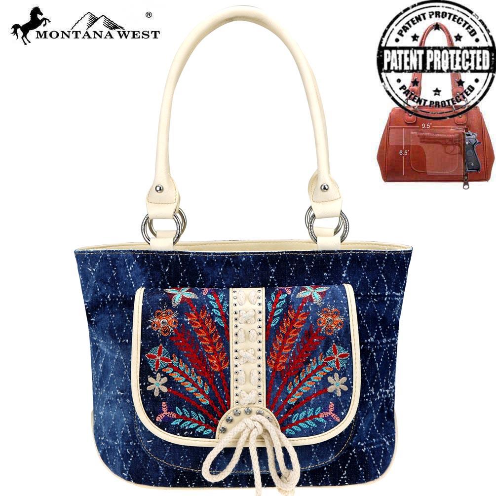 Montana West Embroidered Collection Concealed Carry Tote