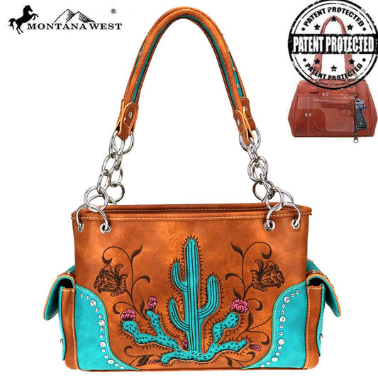 Montana West Embroidered Collection Concealed Carry Satchel