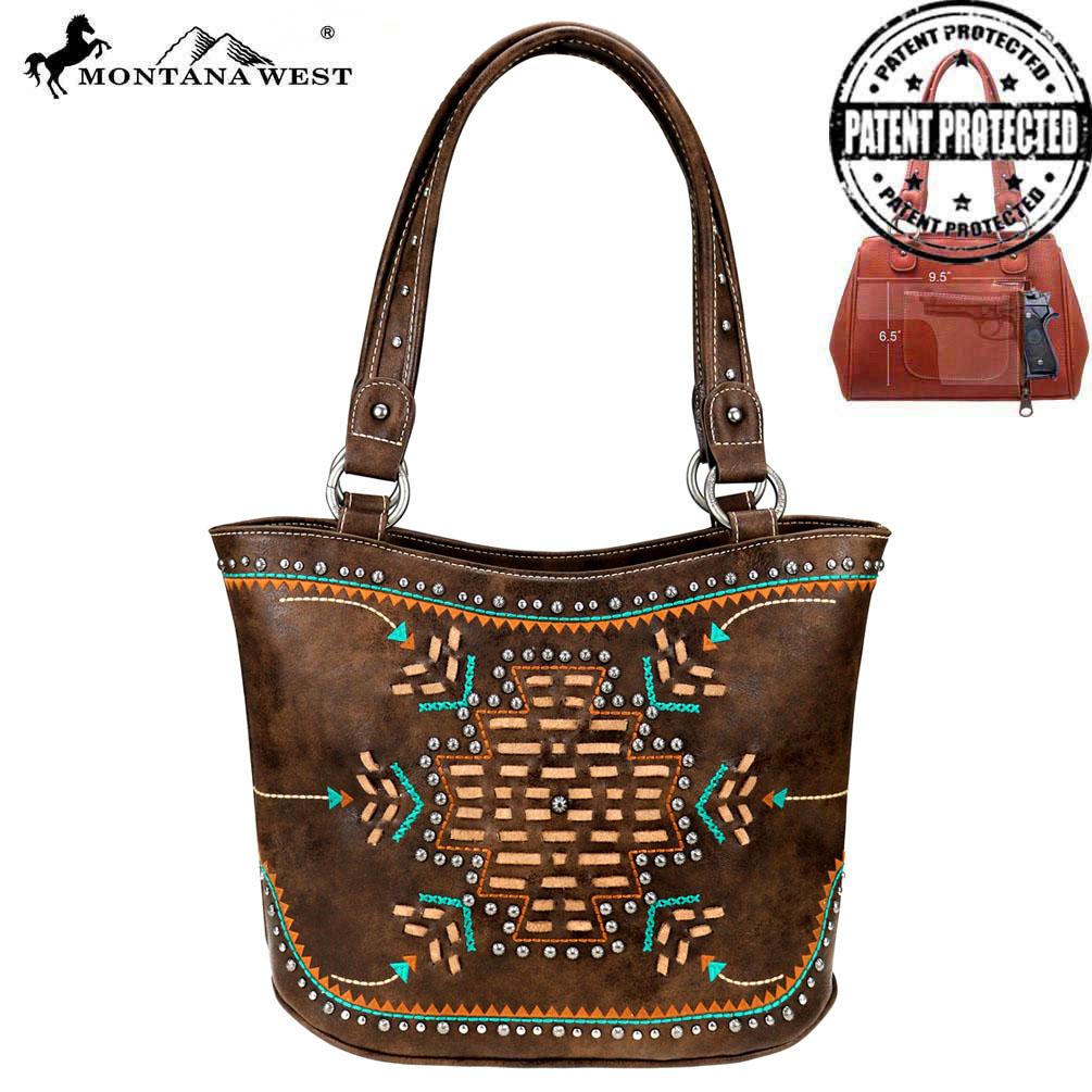 Montana West Aztec Collection Concealed Carry Tote Bag