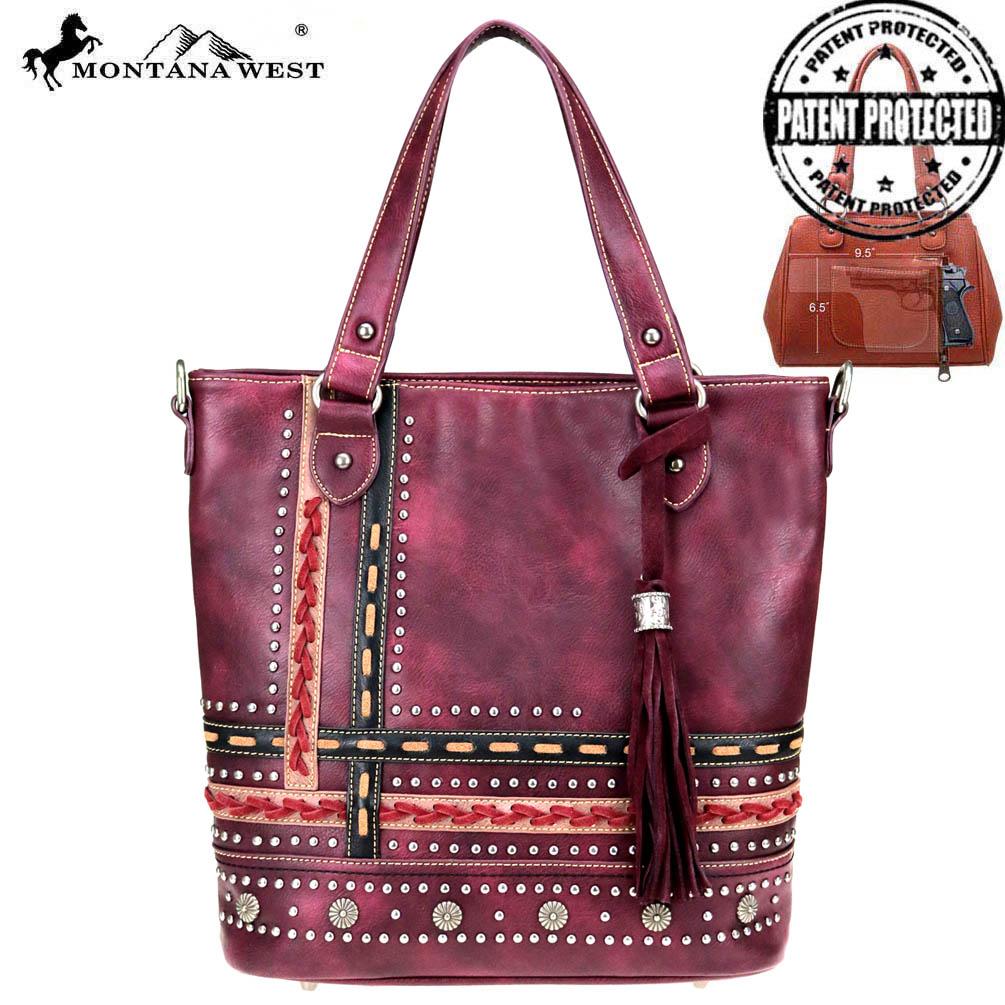 Montana West Concho Collection Concealed Carry Tote/Crossbody