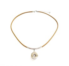 BRAIDED SAND LEATHERETTE NECKLACE