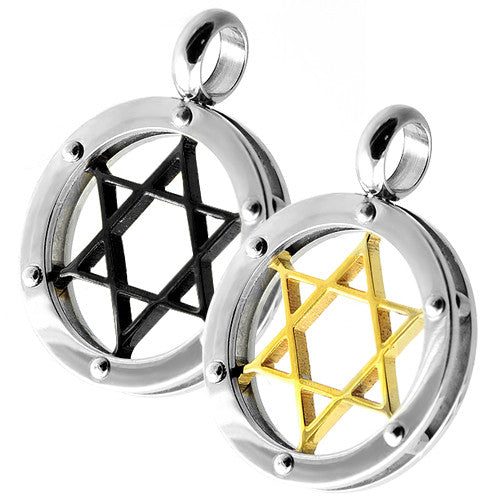 Circular Pendant with Star of David