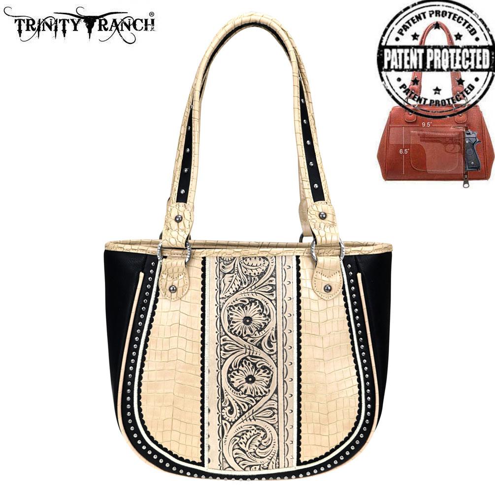 Trinity Ranch Tooled Leather Collection Concealed Carry Tote