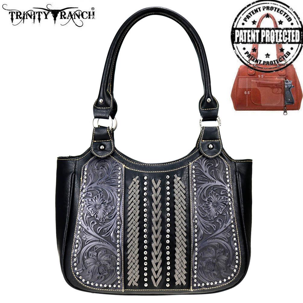 Trinity Ranch Tooled Leather Collection Concealed Carry Tote