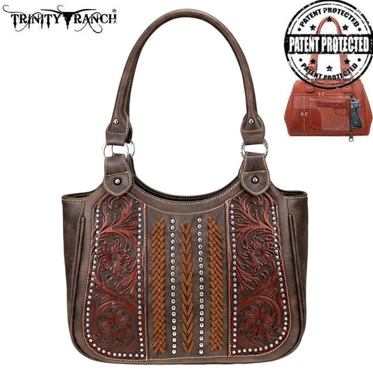 Trinity Ranch Tooled Leather Collection Concealed Carry Tote