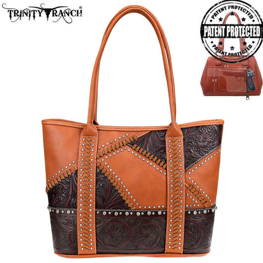 Trinity Ranch Tooled Leather Collection Concealed Carry Tote