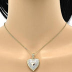 Locket Pendant, Heart and Flower Design