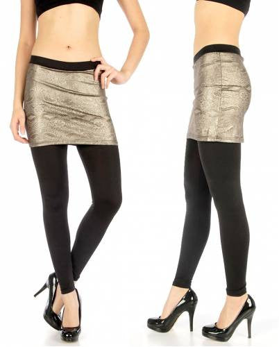 Skirt foiled leggings abstract